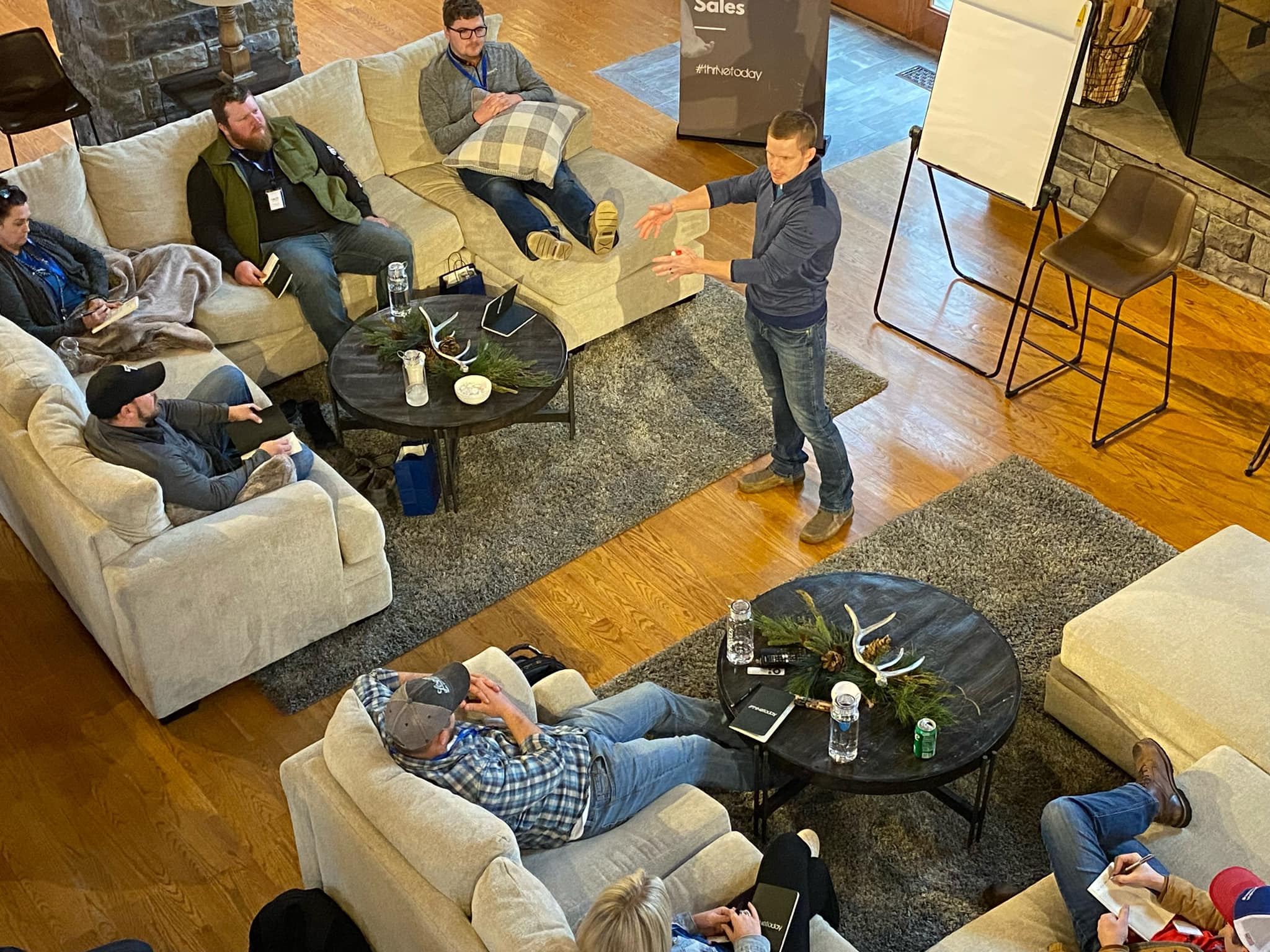 Jon Anderson facilitating a leadership conversation with a small group
